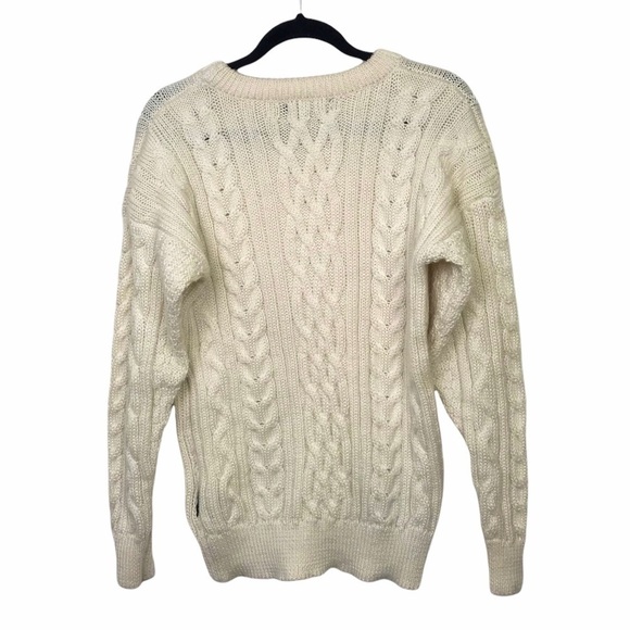 Woolovers Ivory 100% Wool Cable Knit Sweater - Picture 2 of 9